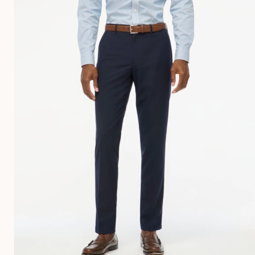 J crew navy Thompson suit pant in four-season wool blend